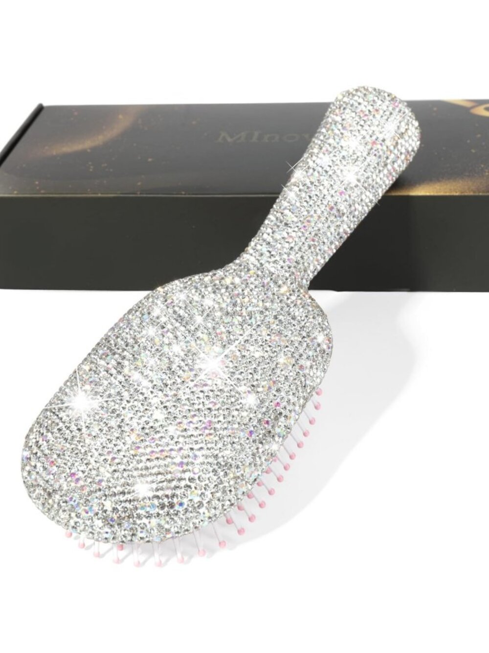 Luxury Rhinestone Hair Brush - Bling Detangling Comb for Wet/Dry, Curly/Straight